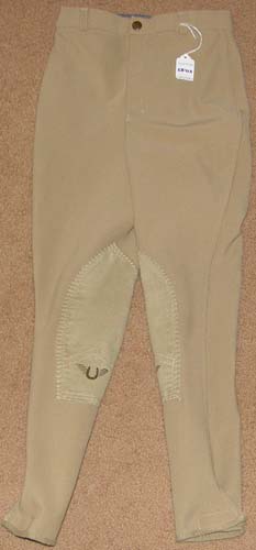 TuffRider Kids Ribb Front Zip Knee Patch Breeches English Breeches TuffRider Riding Pants Childs 12 Lt Tan