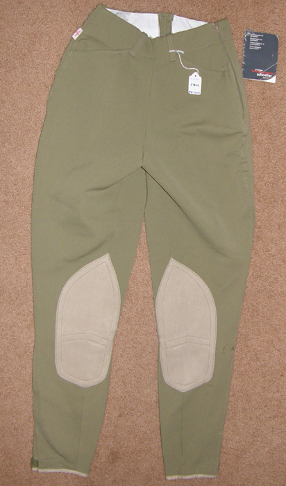 Millers Schoeller Prestige Breathable Side Zip Breeches Knee Patch English Breeches Riding Pants Ladies 24L Khaki