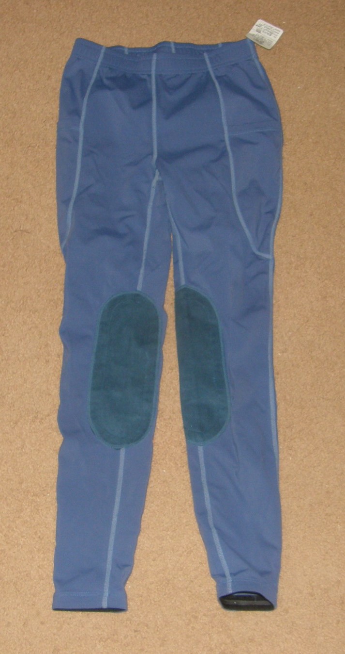 Baleaf Pull On English Schooling Pants Riding Tights Knee Patch English Breeches Blue Childs L