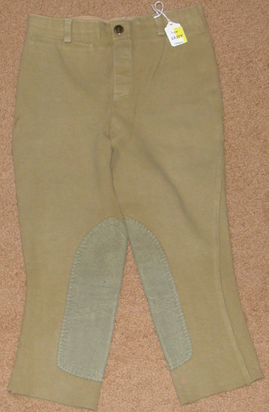 Sigma Cotton Comfort Pull On English Breeches Knee Patch Breeches Riding Pants Childs 14 Khaki