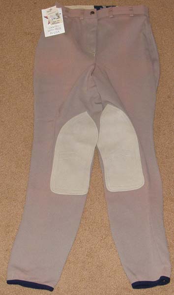 Millers Basketweave Knee Patch English Breeches Riding Pants Ladies 25 Taupe
