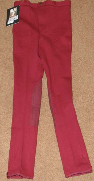 Riders Mark Knee Patch English Breeches Riding Pants Childs 16 Red