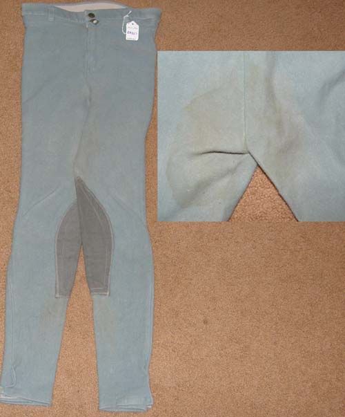 Devon Aire Cotton Knee Patch English Breeches Riding Pants Ladies 26 Lt Blue