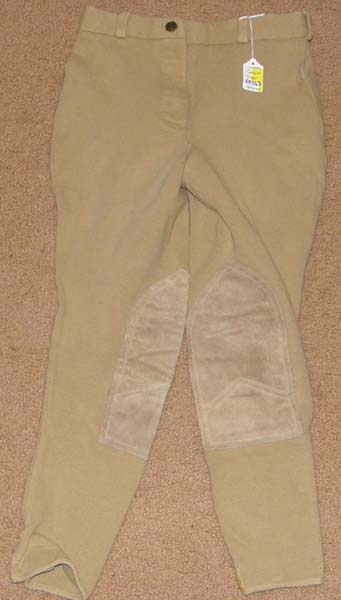 Comfort Riders Cotton Knee Patch English Breeches Riding Pants Ladies 26 Khaki Tan