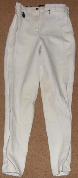 Pytchley Aquator Knee Patch English Breeches Dressage Breeches Ladies 26 Long White
