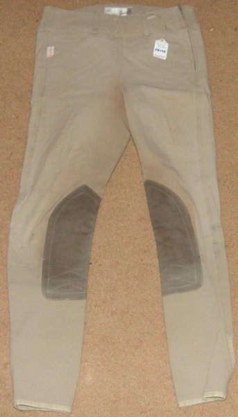 Tailored Sporstman TS Low Rise Breech Size Zip Knee Patch English Breeches Riding Pants Beige Childs 12