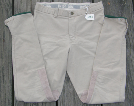 Devon Aire Cotton Knee Patch English Breeches Riding Pants Ladies M Grey