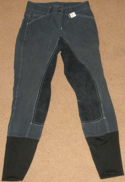 Low Rise Stretch Denim Riding Jeans Full Seat English Breeches Riding Pants Ladies 26 Blue Denim