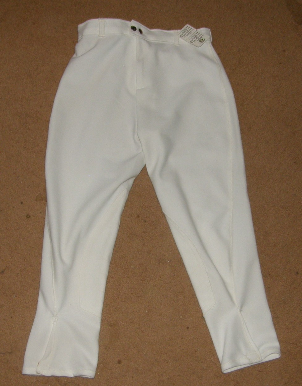 MWS Mustang Knee Patch English Breeches Riding Pants Ladies S White 27"