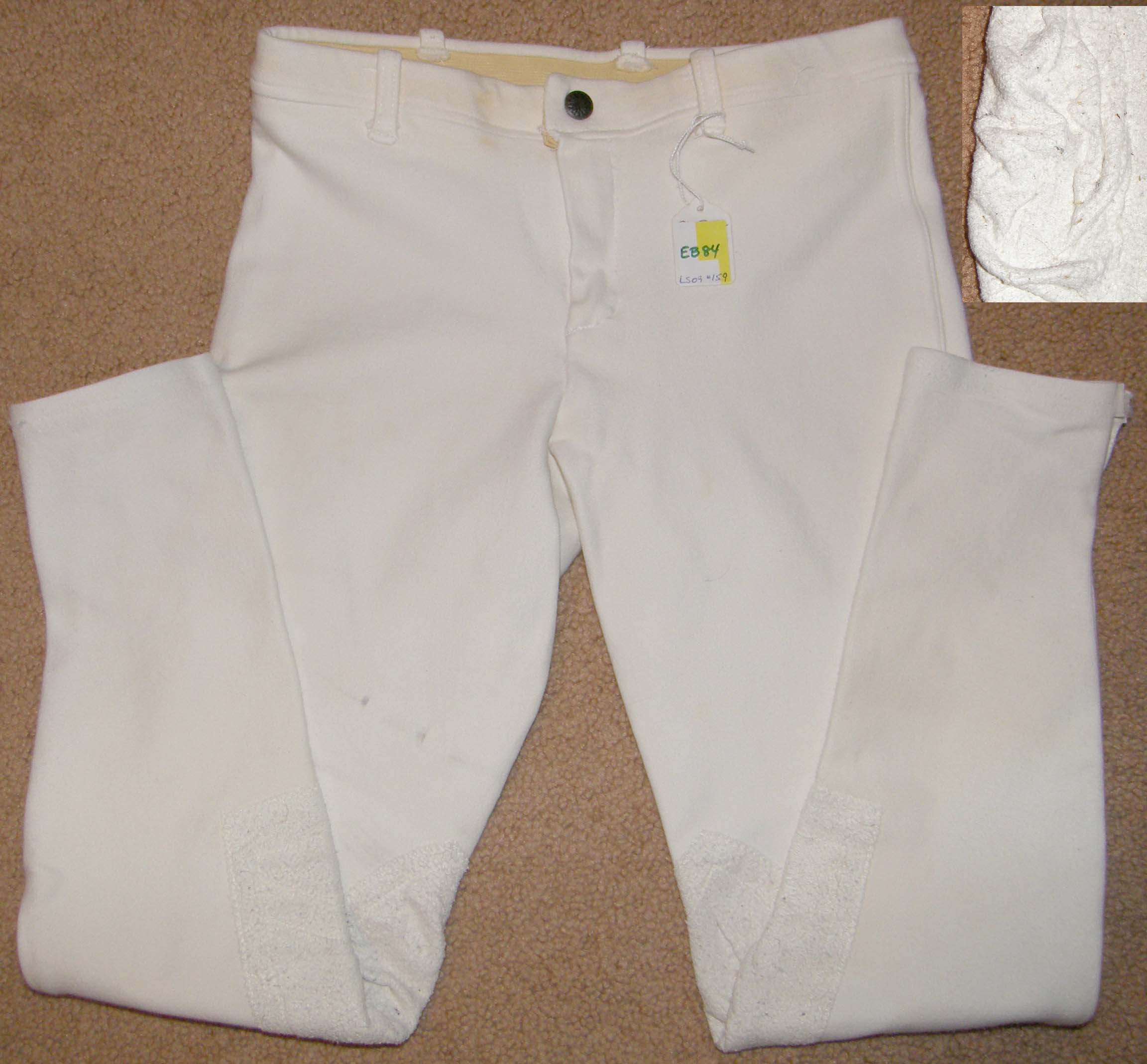 Cotton Knee Patch English Breeches Dressage Breeches Riding Pants Ladies 27 White