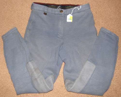 On Course Cotton Naturals Classic Knee Patch English Breeches Ladies 26 Dusty Blue