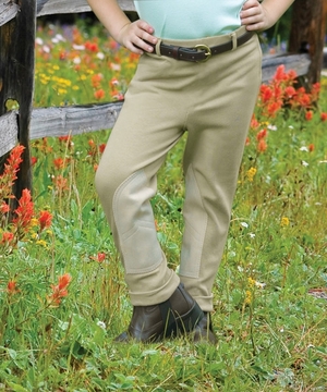 Perri's Pull On Jodhpur Breeches Knee Patch English Breeches Riding Pants Childs 16 Tan