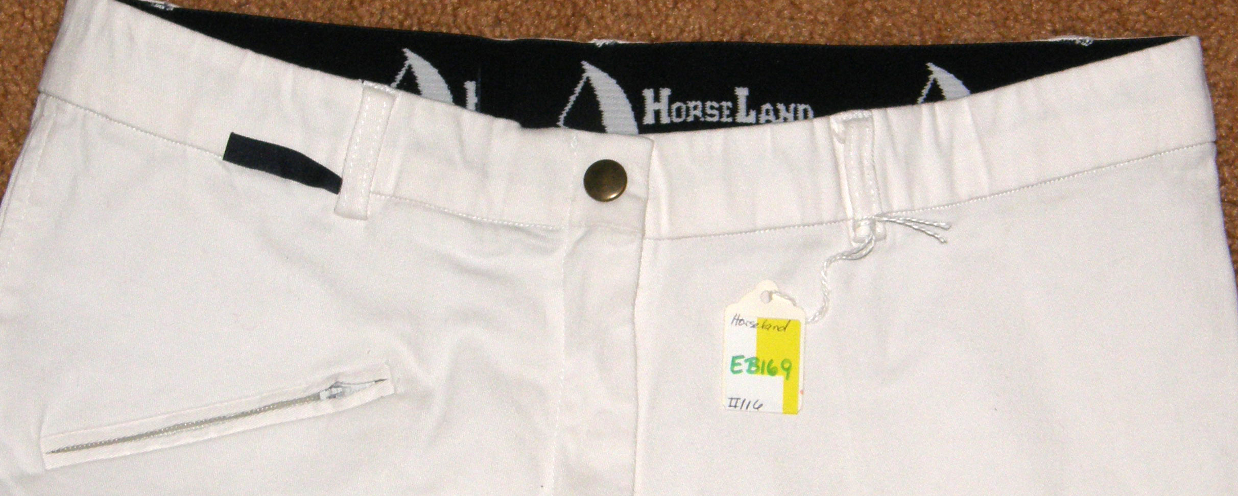 Horseland Cotton Knee Patch English Breeches Dressage Breeches Riding Pants Ladies 31 32 34 White