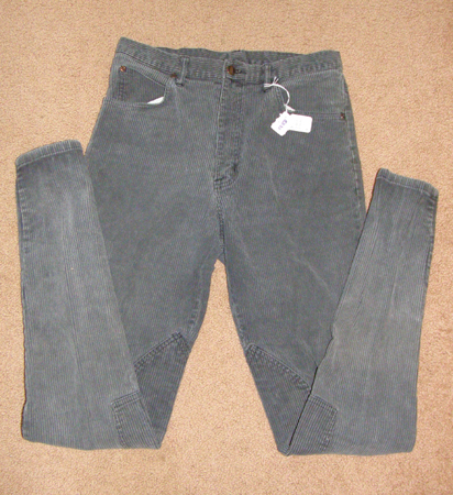 Millers Ribbed Corduroy Knee Patch English Breeches 5 Pocket Stretch Riding Jeans Riding Pants Ladies 31 x 33 Charcoal Gray