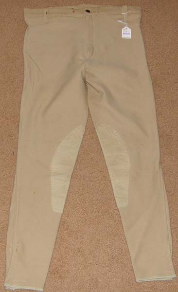 Devon Aire Ribbed Knee Patch English Breeches Riding Pants Ladies 30 Tan