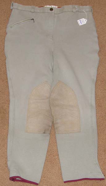 Harry Hall Cotton Knee Patch English Breeches Riding Pants Ladies 31 Grey