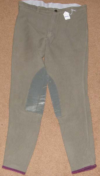 Devon Aire Cotton Knee Patch English Breeches Riding Pants Ladies 30R Olive