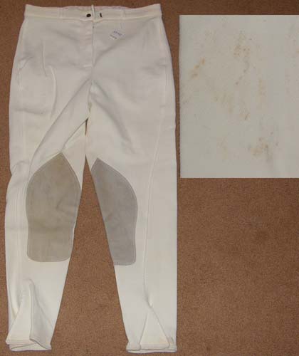 Harry Hall Ribbed Knee Patch English Breeches Riding Pants Ladies 30 White