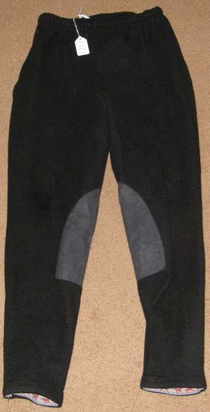 Devon Aire Polartec Fleece Pull On Knee Patch English Breeches Polar Fleece Winter Riding Pants Ladies L Black