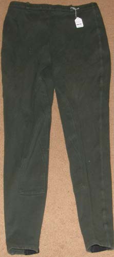 Cavalier Eque Fashion Knee Patch English Breeches Pull On Cotton Breeches Riding Pants Ladies 31L Hunter Green