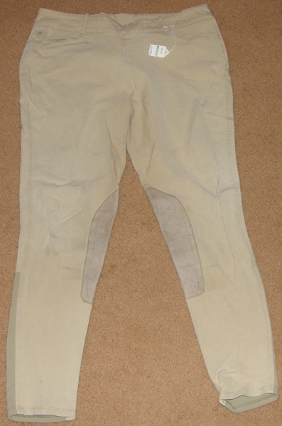 Ariat Low Rise Sport Side Zip Knee Patch English Breeches Riding Pants Ladies 30L Khaki