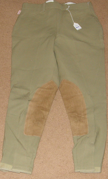 Tailored Sporstman Size Zip Knee Patch English Breeches TS Breech Riding Pants Khaki Ladies 30