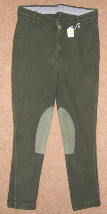 Devon Aire Cotton Jodhpur Breeches Knee Patch English Breeches Riding Pants Ladies 30 Dark Olive Green