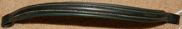 Black on Hunter Green Padded Round Raised Browband English Bridle Padded Browband Padded Dressage Browband Horse