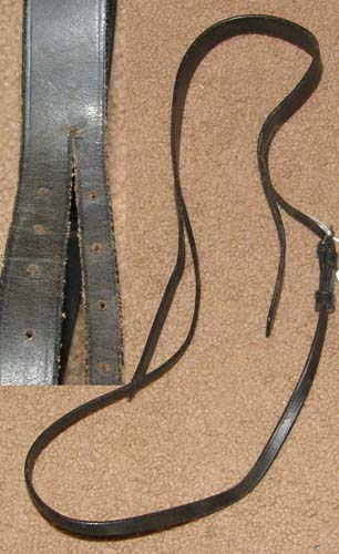 Black English Headstall Replacement Bridle Parts Crown Piece with Throatlatch Cob