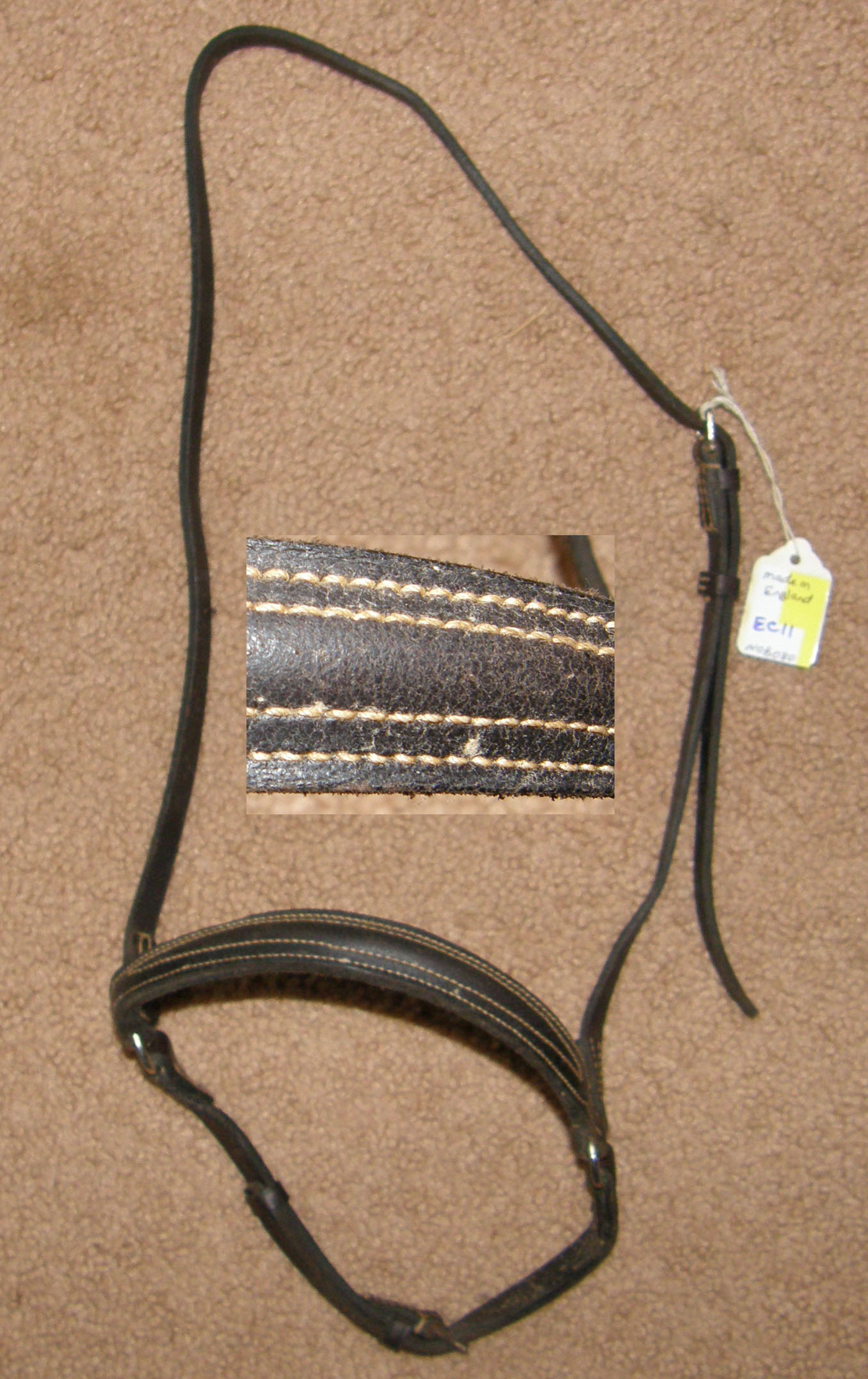 Crosby? Round Raised English Caveson Dark Brown Horse