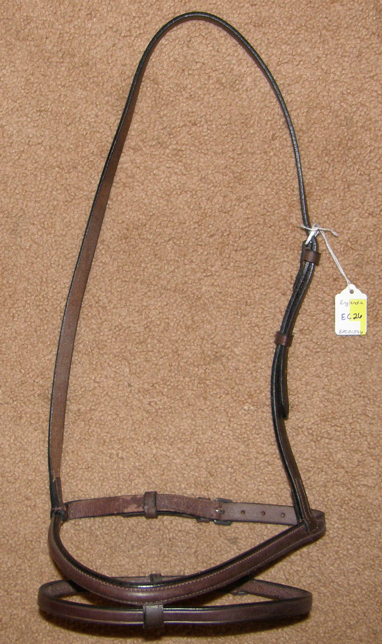 Whitman Englandia Round Raised English Caveson with Flash Noseband Attachment Dark Brown Horse