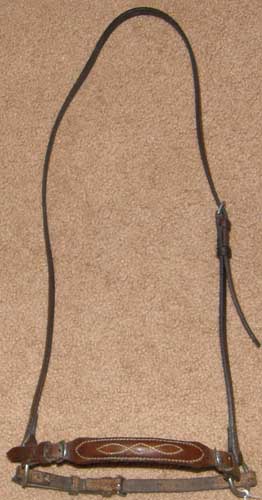 Lancers Crank Noseband Round Raised English Caveson with Shaped Noseband Brown WB XL Horse