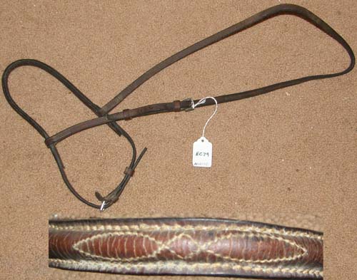 Round Raised English Caveson English Noseband Dark Brown Horse