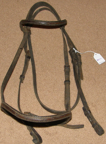 Round Raised Snaffle Bridle English Headstall Fancy Stitched English Bridle Dark Brown L Horse