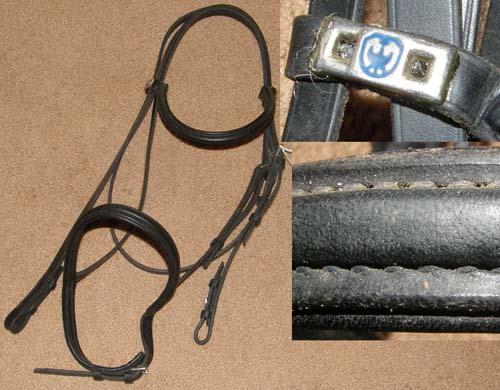 Stubben Round Raised Snaffle Bridle Headstall Black Padded Dressage Bridle English Headstall L Horse