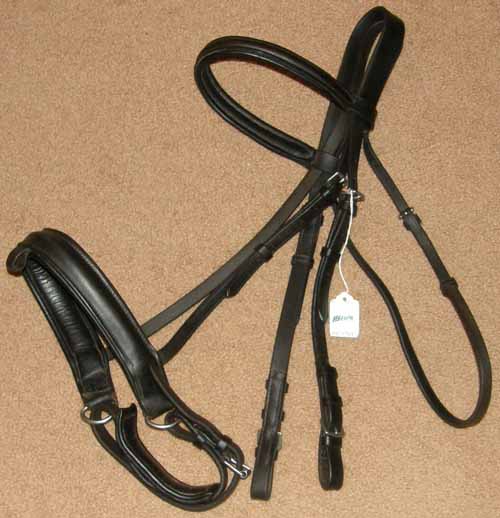 Round Raised English Headstall Padded Snaffle Bridle English Bridle Dressage Bridle Crank Flash Noseband Jawband Noseband Black Horse/L Horse/Warmblood