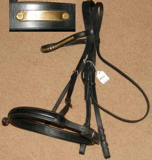 Round Raised English Headstall Brass Clincher Bridle Flash Noseband English Snaffle Bridle Dressage Bridle Black Horse