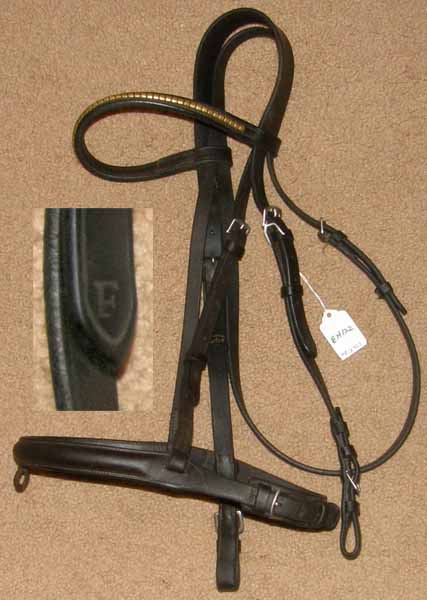 Round Raised English Headstall Brass Clincher Bridle Flash Noseband English Snaffle Bridle Dressage Bridle Dark Brown Horse