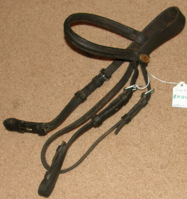 Silver Fox Plain Round Raised Snaffle Bridle Headstall English Bridle Miniature Horse S Pony Black