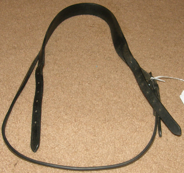 Black English Headstall Replacement Bridle Parts Crown Piece with Throatlatch Horse