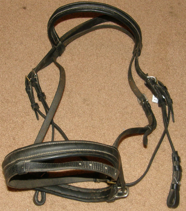 Lined Padded Leather Black English Headstall Round Raised Noseband Browband Flash Attachment Snaffle Bridle English Bridle Dressage Bridle with Flash Noseband Horse