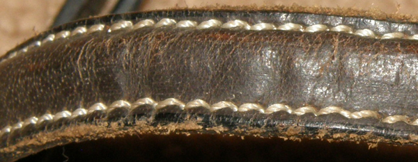 Fancy Stitched Round Raised English Headstall Round Raised Snaffle Bridle English Bridle Brown Horse