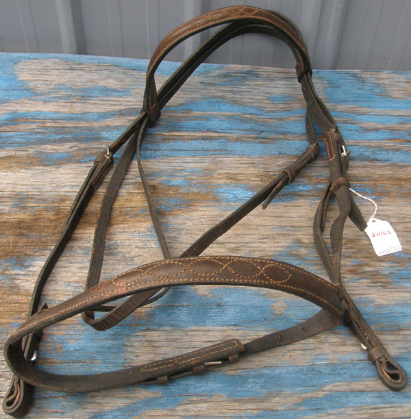 Round Raised Snaffle Bridle English Headstall English Bridle Schooling Bridle Dark Brown Horse