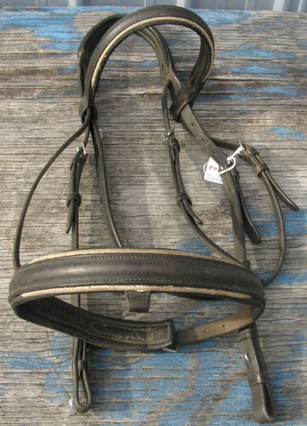 Round Raised Padded English Headstall Leather Lined English Bridle Snaffle Bridle Black Horse
