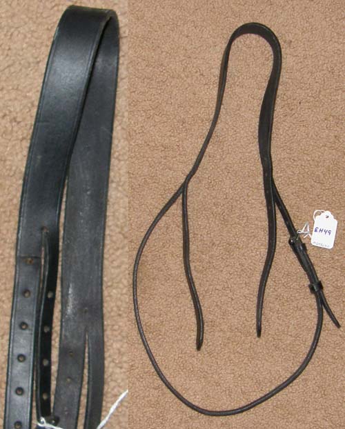 Black English Headstall Replacement Bridle Parts Crown Piece with Throatlatch O/S WB XL Horse