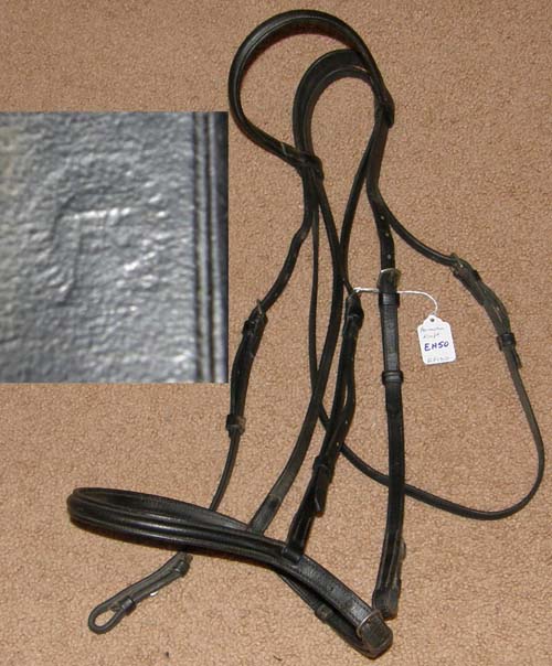 Harmohn Kraft Black Round Raised Snaffle Bridle English Headstall Dressage Bridle English Bridle HK O/S WB XL Horse