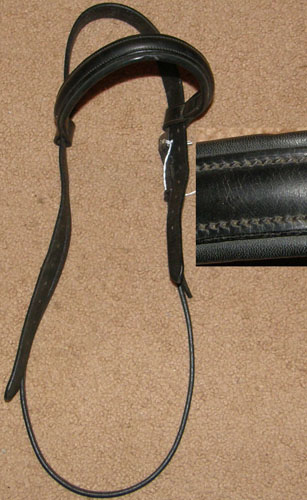 English Bridle Replacement Crown Piece Padded Round Raised Browband English Headstall Crown Piece Horse Black