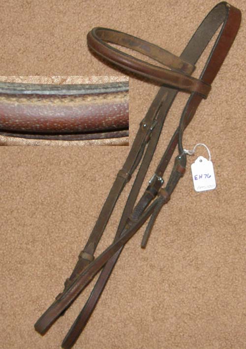 Round Raised Snaffle Bridle English Headstall English Bridle Schooling Bridle Dark Brown Horse