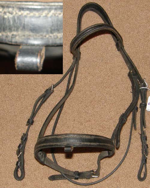 Padded Black Round Raised English Headstall Leather Lined Black Snaffle Bridle English Bridle Dressage Bridle for Flash Attachment Cob/Horse?