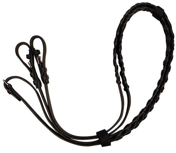 Nurtural Horse 5/8” Leather Laced English Reins 54" Dark Elegant & Impressive Dark Brown Black